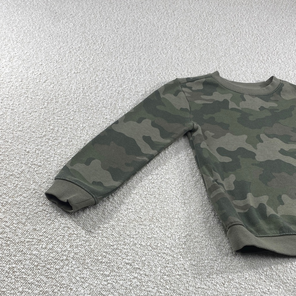 Classic Green Camo Crewneck Sweater - kids Cat & Jack size s6/7 - Picture 4 of 15